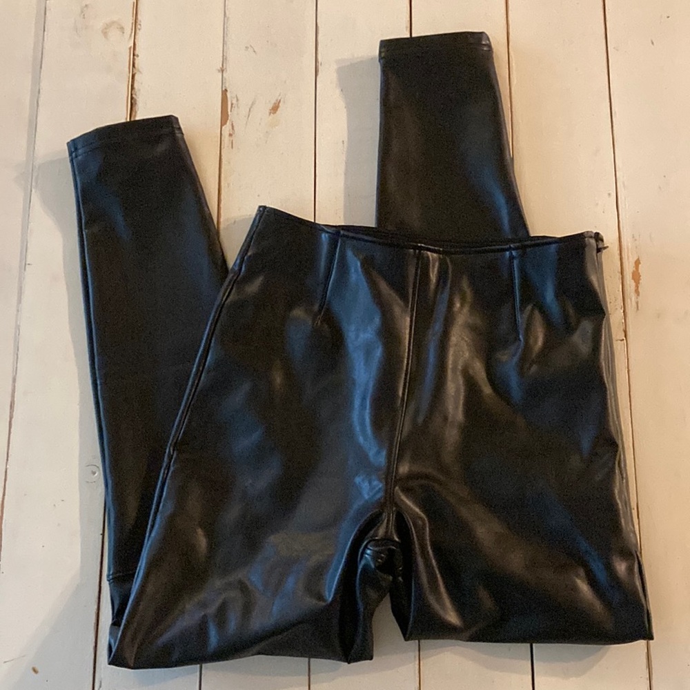NWOT High Rise Vegan Leather Leggings, Abercrombie Small Short